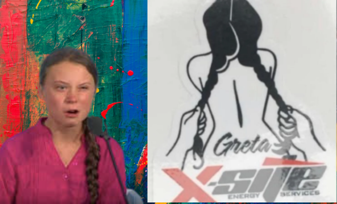 This Company Based In Canada Circulated A Sticker Depicting Greta Thunberg Being Sexually Assaulted. This Is So Sickening!