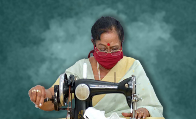 FI Savita Kovind Stitches Masks Herself