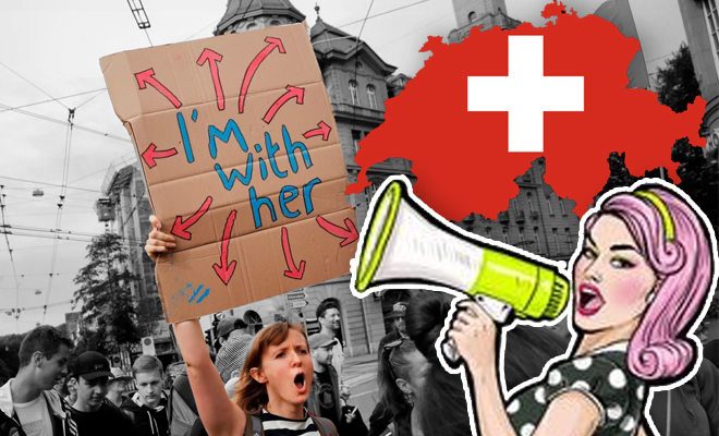 Women In Switzerland Screamed For A Whole Minute To Protest Against The Pay Gap And Domestic Abuse. Will They Be Heard?