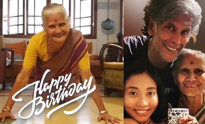 Milind Soman’s Mom Celebrated Her 81st Birthday With Push-ups And A Jaggery Cake. She Is Fitness Goals