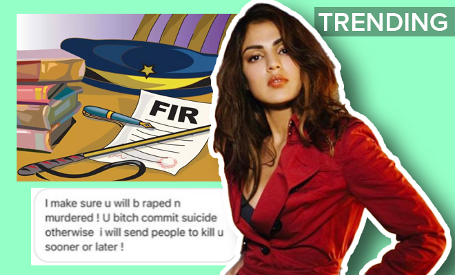 #Trending: An FIR Has Been Lodged Against Two Instagram Users Who Threatened Rhea Chakroborty With Rape And Murder. We Are Glad To See Action Being Taken