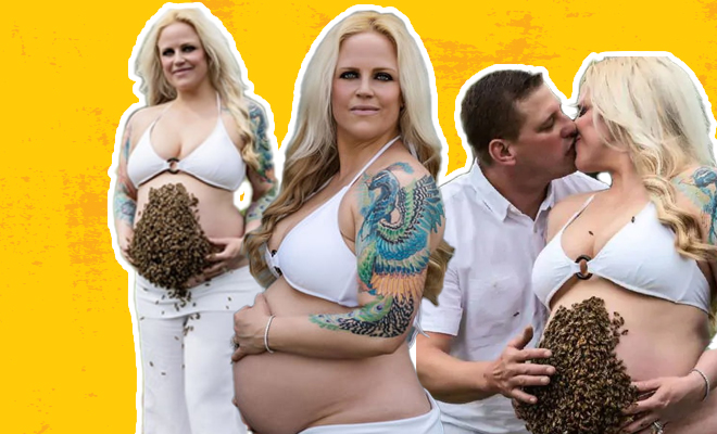 This Woman’s Maternity Photoshoot Involving Live Bees On Her Belly Went Viral And It’s Making Everyone Uncomfortable