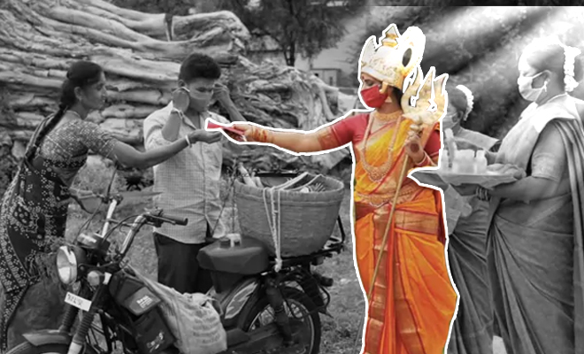 In Tamil Nadu, A Woman Dressed Up As A Goddess To Spread Awareness About The Coronavirus. Because Only That Makes People Do The Right Thing