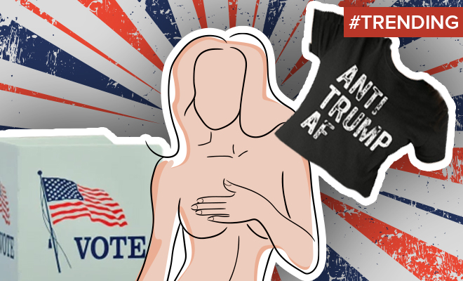 A Woman In The US Was Stopped From Voting Because She Was Wearing An Anti-Trump Tee. So She Voted Topless