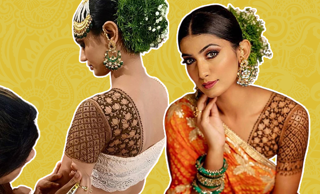 This Bride Ditched Her Blouse And Went For An Elaborate Mehendi Choli Instead. Brides of 2020, Take Notes!