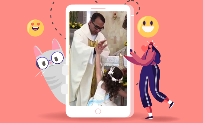 Little Girl Giving A High Five To A Priest Goes Viral. Bless Her, This Is The Level Of Cool I Aspire To Be!