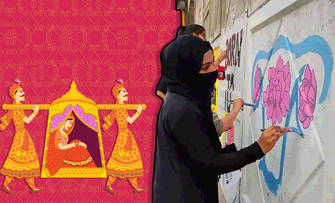 On World Human Rights Day, Art Students In Lucknow Paint Graffiti To Spread Awareness Among Young Girls About Forced Marriages