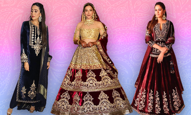 Gauahar Khan’s Velvet Lehenga Makes A Convincing Case For Winter Bridal Fashion. Here Is How To Incorporate The Plush Fabric In Your Outfits