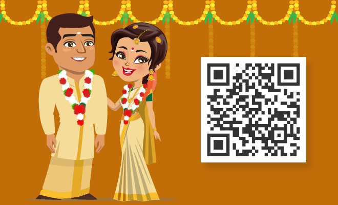 Madurai Couple Had The Brilliant Idea Of Adding QR Codes To Wedding Invitation So Guests Could Transfer Gift Money!