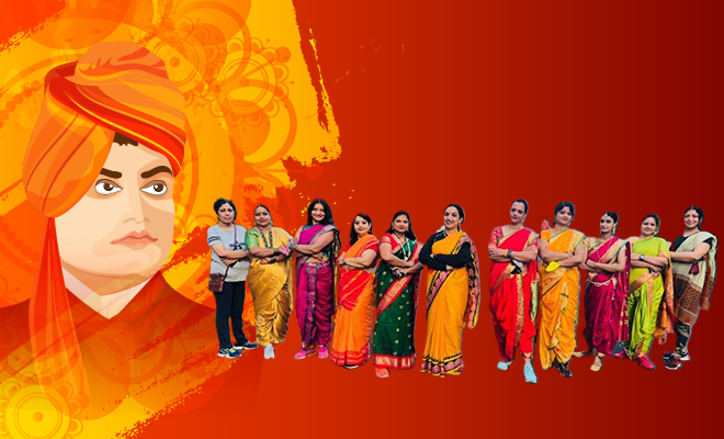 A Group Of 12 Saree-Clad Women Take Part In A Virtual Run To Commemorate The Birth Anniversary Of Swami Vivekananda