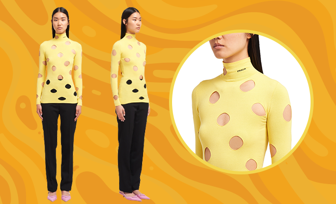 Prada’s Latest Launch Is Yellow Turtleneck Sweater That Has Holes In It. Okay, Why Is This Fashion?