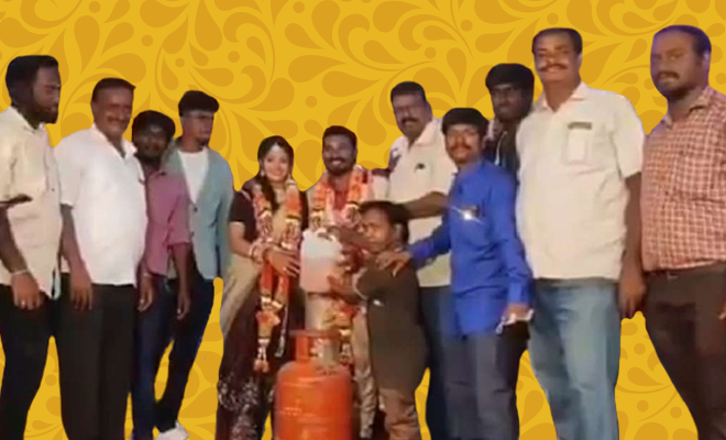 Friends Of A Couple From Tamil Nadu Gift Them LPG Cylinder, Petrol And Onions As Wedding Present! This Has To Be The First Time…!