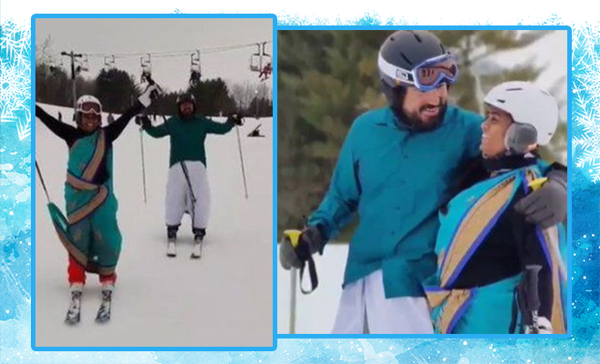 This Woman Went Skiing In The USA While Wearing A Saree. We Love Everything About This!