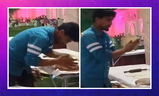 In A Viral Video, Man Seen Spitting On Dough To Make Rotis At Meerut Wedding. This Is Extremely Disgusting!