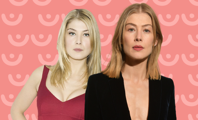 Golden Globe Winner Rosamund Pike Called Out ‘Johnny English’ Movie Poster For Enhancing Her Breasts Without Permission