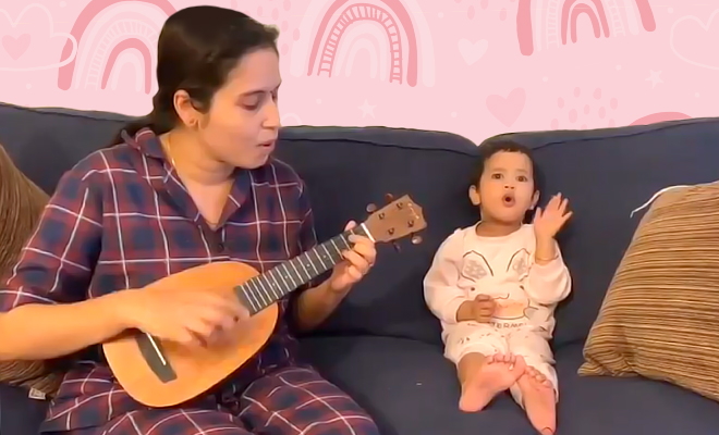 A Mother Playing The Ukulele With Her Toddler Daughter While Singing ‘Agar Tum Saath Ho’, Goes Viral