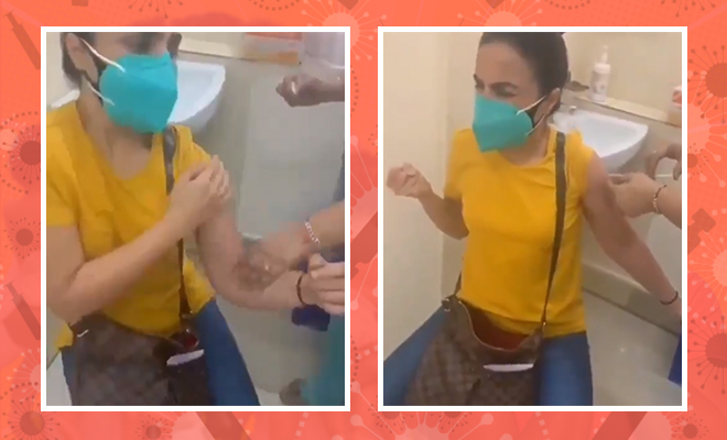 This Woman’s Hysterical Reaction Before Getting Vaccinated Leaves Netizens In Splits. She Is So Relatable!