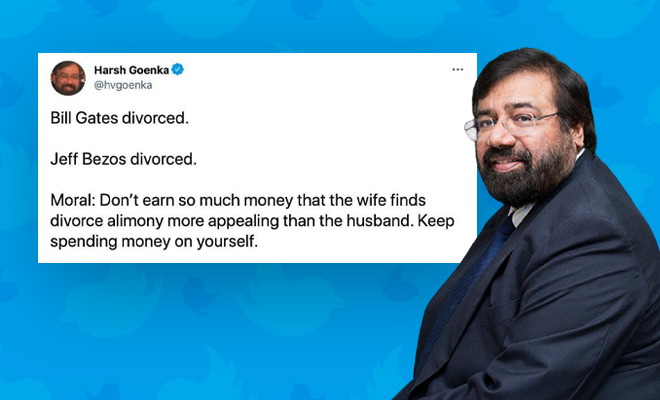 Businessman Harsh Goenka’s Tweet On Bill Gates, Jeff Bezos’ Divorces And Alimony Is Sexist, And Twitter’s Calling It Out