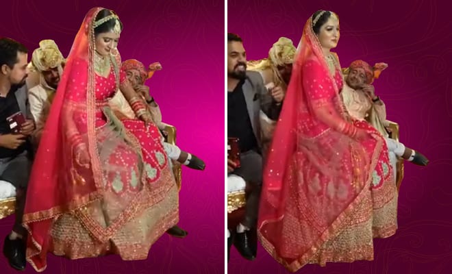 Bindass-bride-ka-swag!-Bride-sits-in-the-groom’s-lap-on-stage