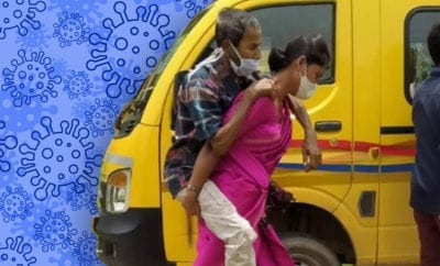Viral-photo-shows-Assamese-woman-carrying-Covid-positive-father-in-law-on-back