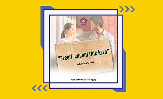 Mumbai Police Condemns Misogyny By Calling Out Dialogues From ‘Kabir Singh’, ‘Dabangg’ And More. Nicely Done!