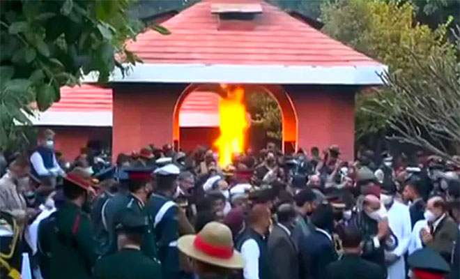 Breaking Patriarchal Beliefs, Daughters Perform Last Rites At CDS General Bipin Rawat’s Cremation
