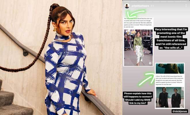 Priyanka Chopra Calls Out A Sexist News Report For Referring To Her As Wife Of Nick Jonas