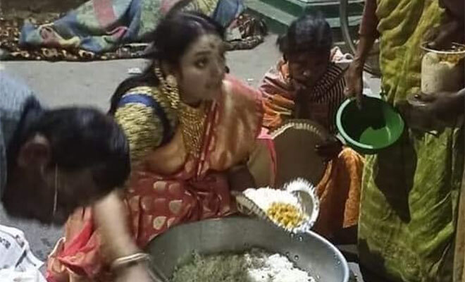 West Bengal Woman Wins Hearts For Distributing Leftover Food From Brother’s Wedding To Needy
