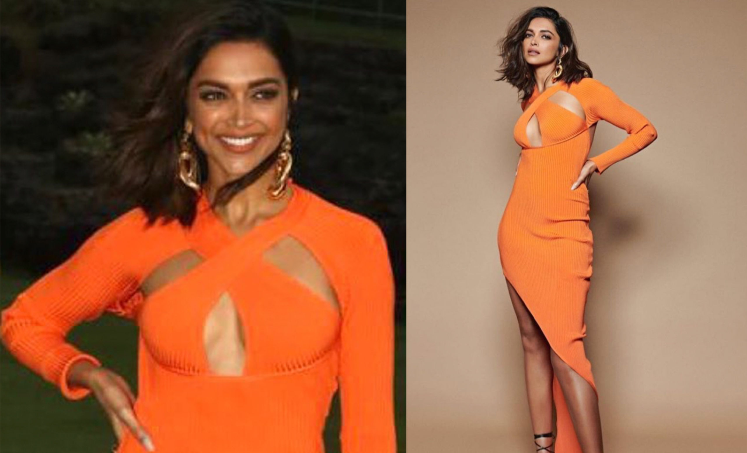 Deepika Padukone Looks ‘Oh-So-Hot’ In An Orange Cut-Out Dress At A Promotional Event For ‘Gehraiyaan’