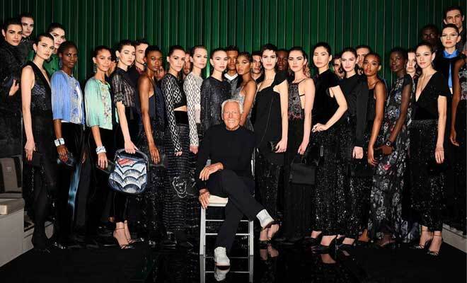 Giorgio Armani’s Silent Show At Milan Fashion Week Stands In Solidarity With Ukraine