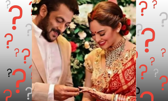 A Badly Photoshopped Image Of Salman Khan And Sonakshi Sinha Getting Engaged Went Viral. How Are People Falling For This?