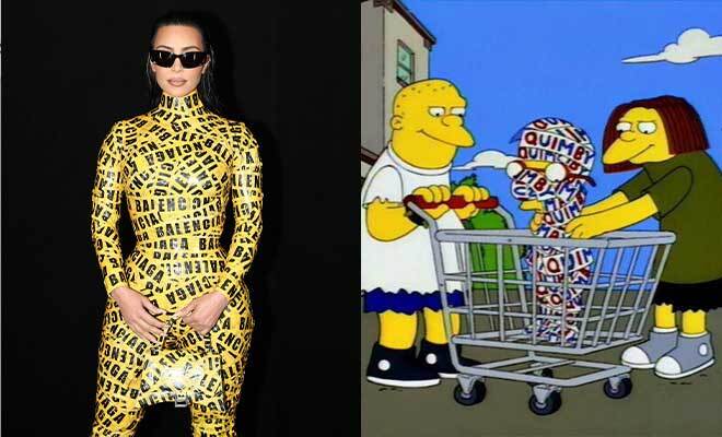 kim-kardashian-balenciaga-yellow-tape-cat-suit-paris-fashion-week