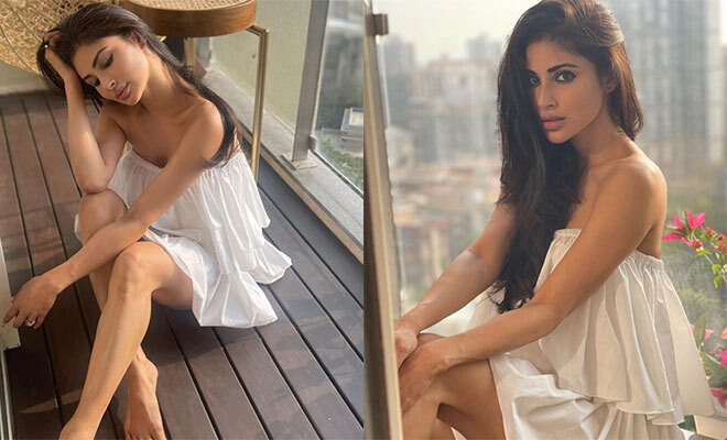 Mouni Roy Is Beating The Heat In This White Strapless Dress. We Think It’s Cool, And So Does Arjun Bijlani!