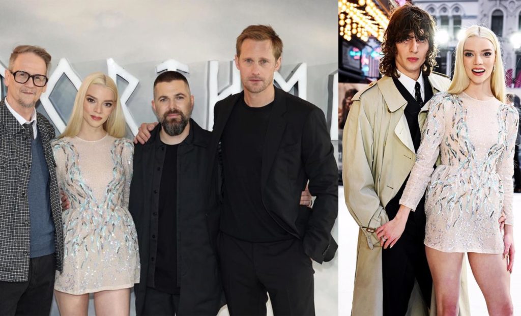 Anya Taylor-Joy Dazzles In A Dior Dress Alongside Boyfriend Malcolm McRae And Co-Star Alexander Skarsgård For ‘The Northman’ Premiere