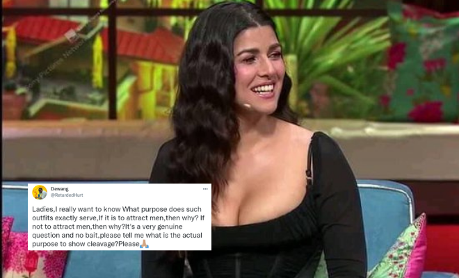 Sexist Man Is Rightly Schooled By Twitterati For Sharing A Pic Of Nimrat Kaur, And Asking “What’s The Purpose Of Showing Cleavage?”
