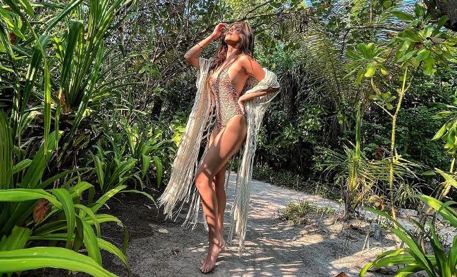 Tara Sutaria Channelises Her Inner ‘Island Baby’ At The Maldives, Shares Photo Wearing A Stunning Animal Printed Swimsuit