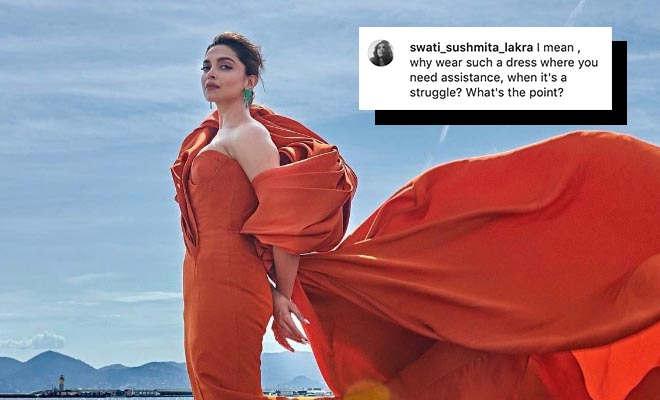 Deepika Padukone Struggling With Her Orange Gown On The Cannes Red Carpet Proves Fashun Ka Jalwa Is Not Halwa!