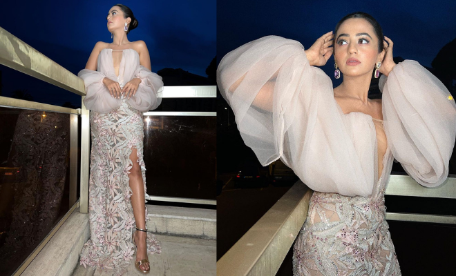 Helly Shah Is A Picture Of Perfection In Her Pink, Dreamy Floral Dress With Statement Sleeves