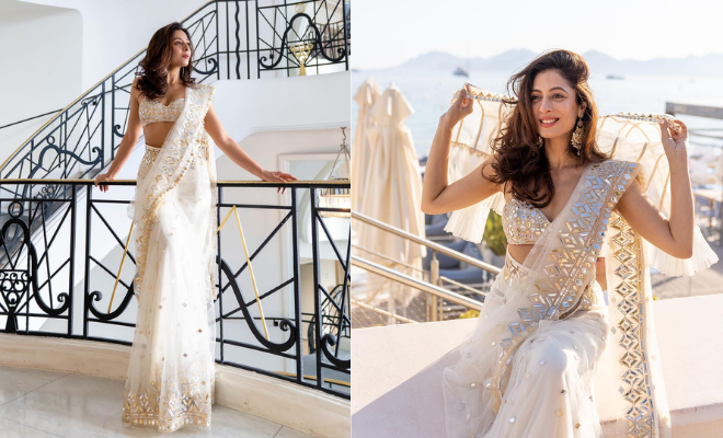 ‘Rocketry’ Co-Writer Sukhmani Sadana Looked Regal At Cannes In A White Saree With Silver-Gold Detailing ‘Rocketry’ Co-Writer Sukhmani Sadana Looked Regal At Cannes In A White Saree With Silver-Gold Detailing