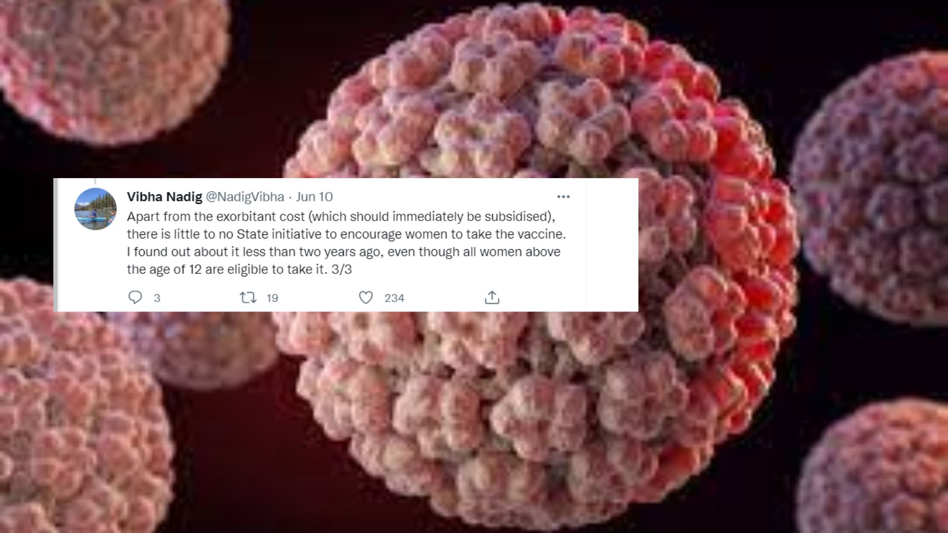 A Twitter User Highlights The Expensive Cost Of HPV Vaccines, Demands Subsidy Rates And More Awareness On The Topic From Government