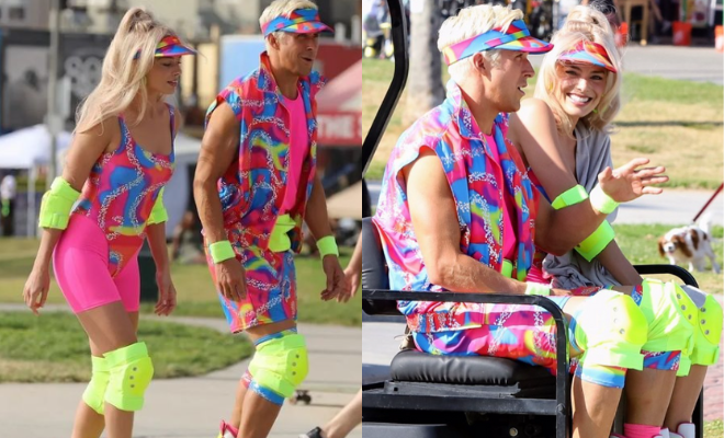 Margot Robbie And Ryan Gosling Wear Matching Hot Pink Outfits As They Shoot Skating Scene From ‘Barbie’ Film, Pictures From Set Go Viral