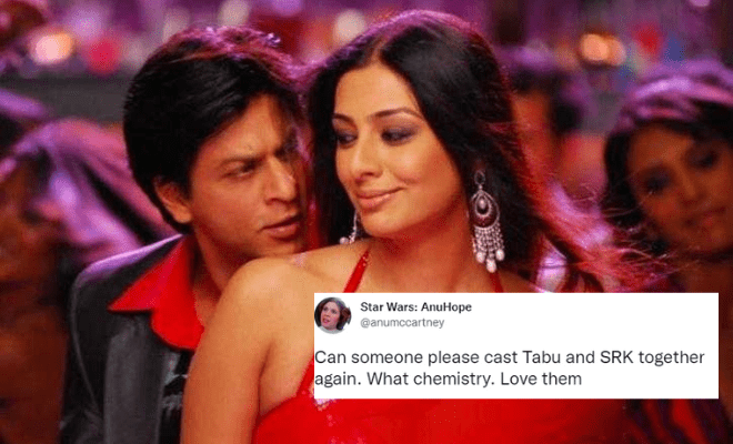 Twitterverse Is Demanding Bollywood To Cast Tabu And Shah Rukh Khan In A Film Together, Their Deewangi Is Totally Valid