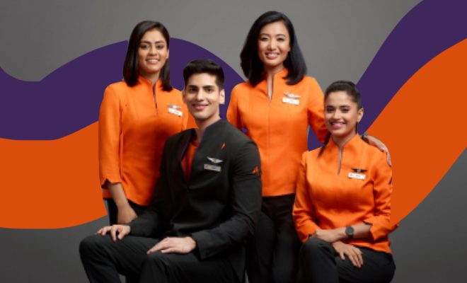 akasa-air-crew-uniform-orange-dress-code-sustainable-comfort-pictures