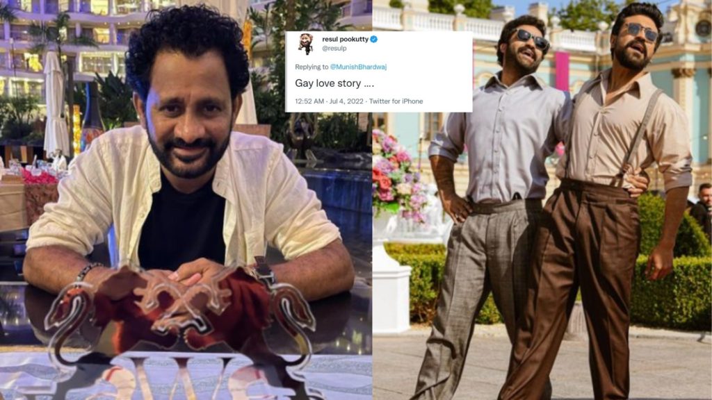Resul Pookutty Slammed On Twitter For Calling RRR A “Gay Love Story” And Alia Bhatt Just A Mere “Prop”