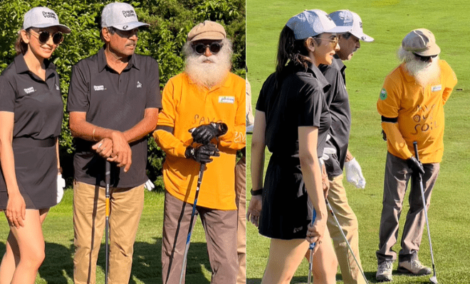 Rakul Preet Singh Brings Out Her Sporty Side As She Plays Golf With Kapil Dev And Sadhguru In Washington DC