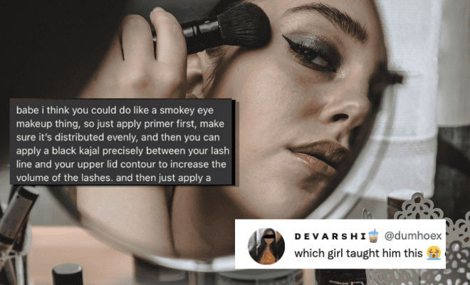 This Girl’s Boyfriend Gave Her Step-By-Step Guide On How To Do Smokey Eye Makeup. Twitter Is Suspicious!