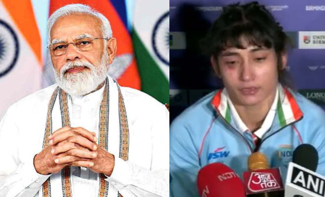 PM Narendra Modi Cheers Up Pooja Gehlot Who Got Emotional For Not Bagging Gold At CWG, Says “Your Life Journey Motivates Us”