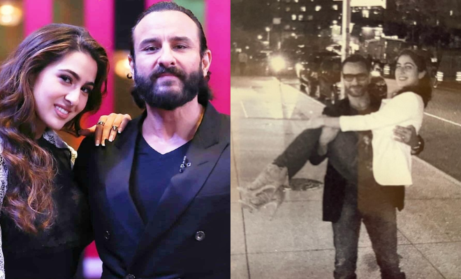 Sara Ali Khan Has The Cutest Birthday Wish For Saif Ali Khan. We Love How She’s Always In Her Abba Jaan’s Arms!