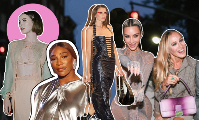 From Kim Kardashian’s See-Through Dress To Sarah Jessica Parker’s Fendi Baguette, All The Celeb-Led Trends At New York Fashion Week