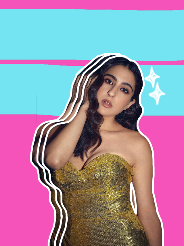 slim fit dress slacks Sara Ali Khan in Abhinav Mishra